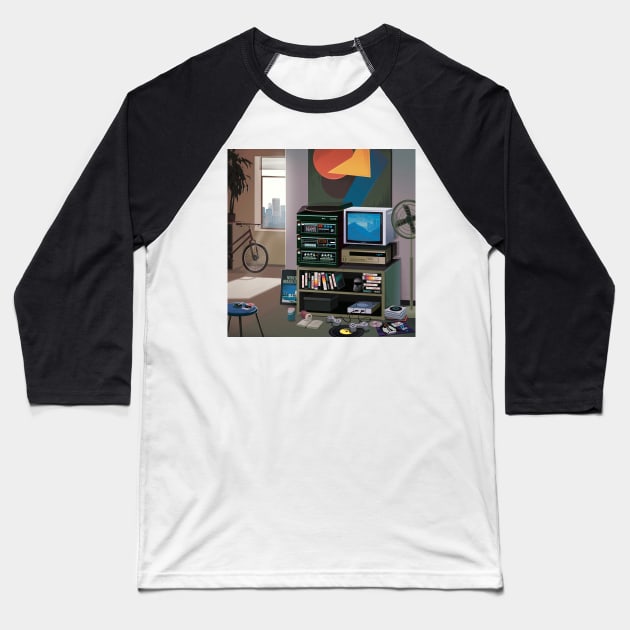 Tv chill Baseball T-Shirt by Mr.Melville